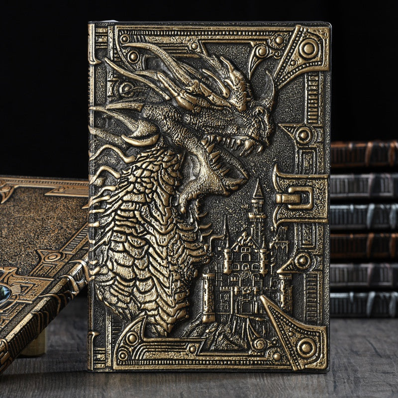 3D Evil Dragon Embossed Notebook Vintage A5 Diary Journals Handcraft