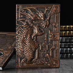 3D Evil Dragon Embossed Notebook Vintage A5 Diary Journals Handcraft