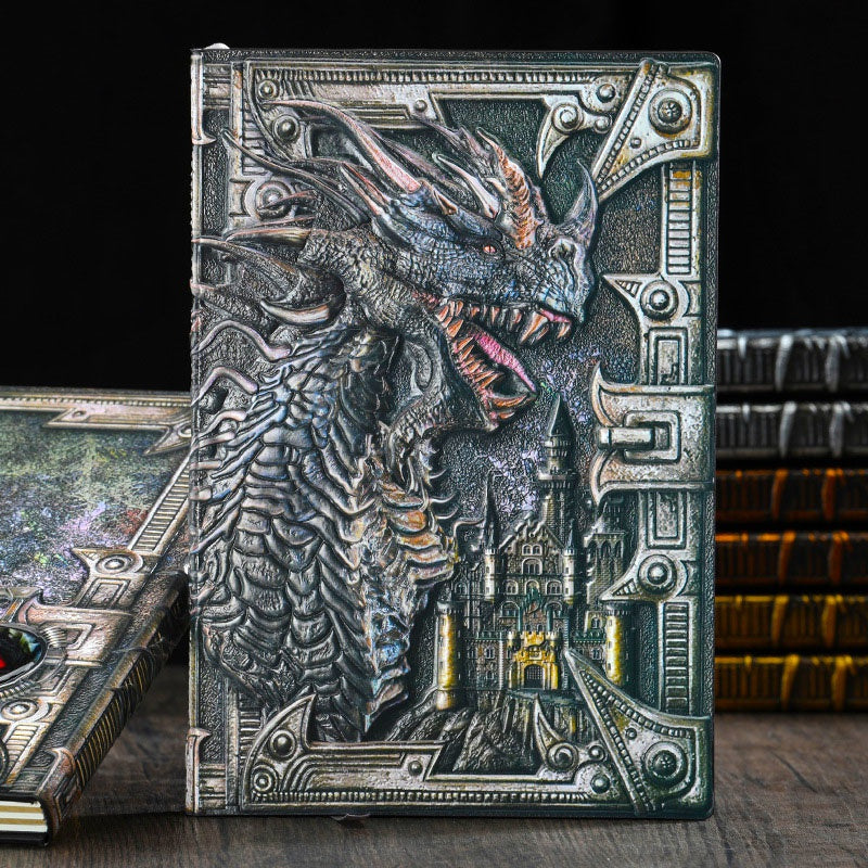 3D Evil Dragon Embossed Notebook Vintage A5 Diary Journals Handcraft