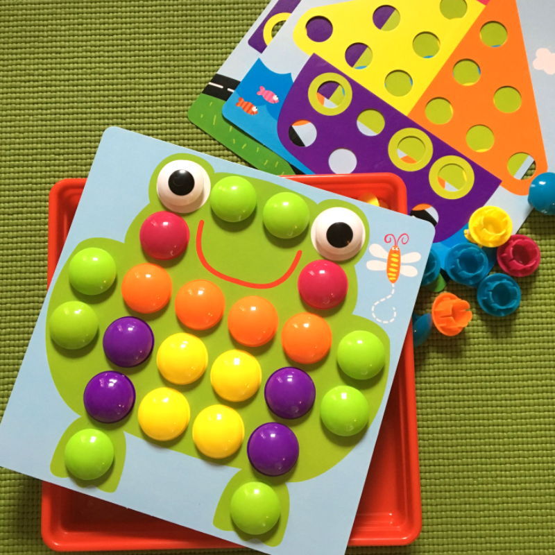 Button Art Toys Crafts For Toddler Activities Game Peg Board Preschool Toys