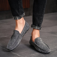 Men's Stitched Loafer Shoes Rubber Sole Slip On