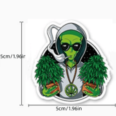 50PCS Weed Leaves Spoof Characters Waterproof Graffiti Stickers