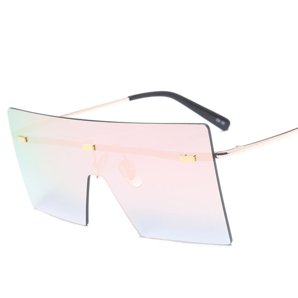Oversized Square Sunglasses Mirror Lens UV400