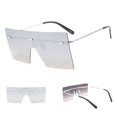 Oversized Square Sunglasses Mirror Lens UV400