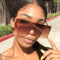 Oversized Square Sunglasses Mirror Lens UV400