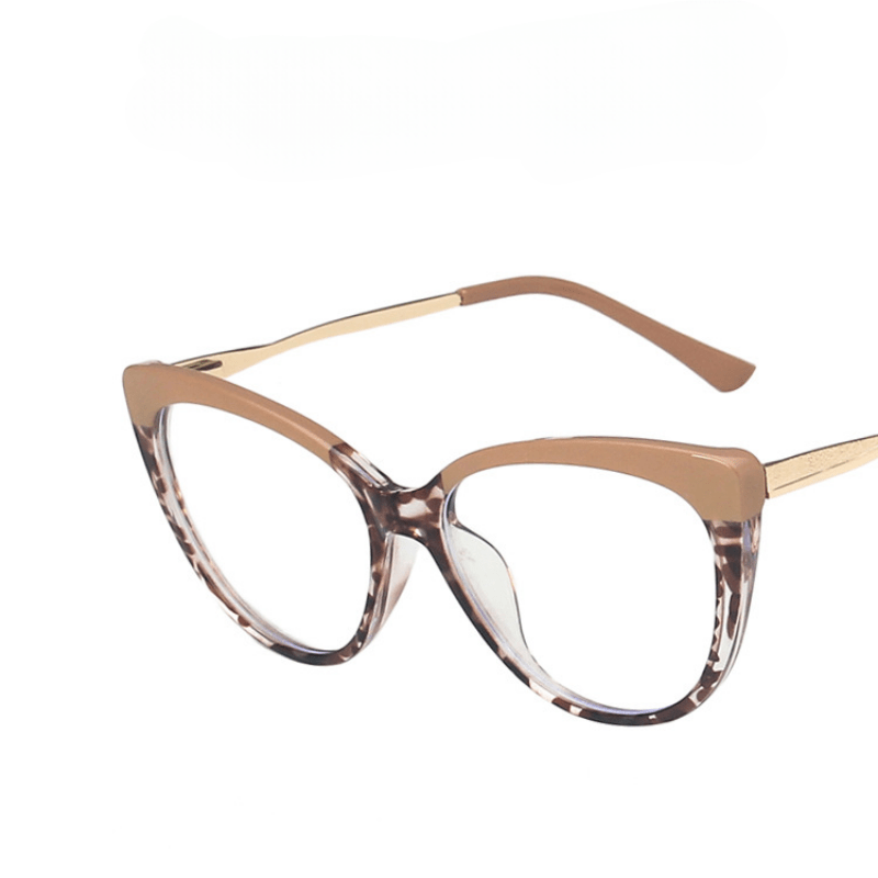 Cat Eye Anti Light Glasses For Women Men Twist Detail Temple Glasses