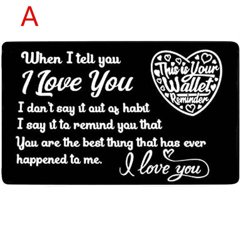 Engraved Wallet Card Inserts for Boyfriend Husband Him Bride Groom Wife