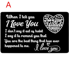 Engraved Wallet Card Inserts for Boyfriend Husband Him Bride Groom Wife