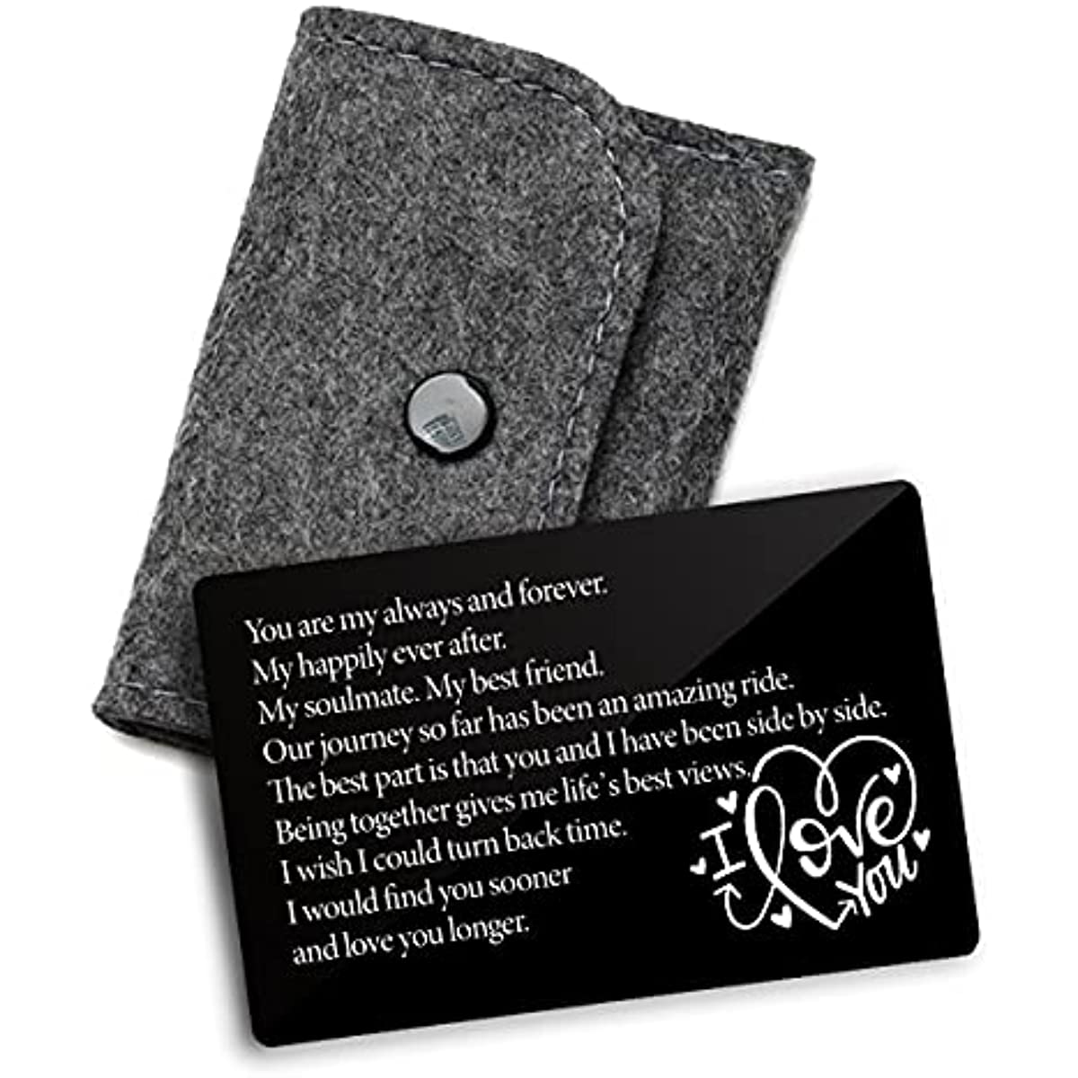 Engraved Wallet Card Inserts for Boyfriend Husband Him Bride Groom Wife