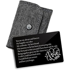 Engraved Wallet Card Inserts for Boyfriend Husband Him Bride Groom Wife