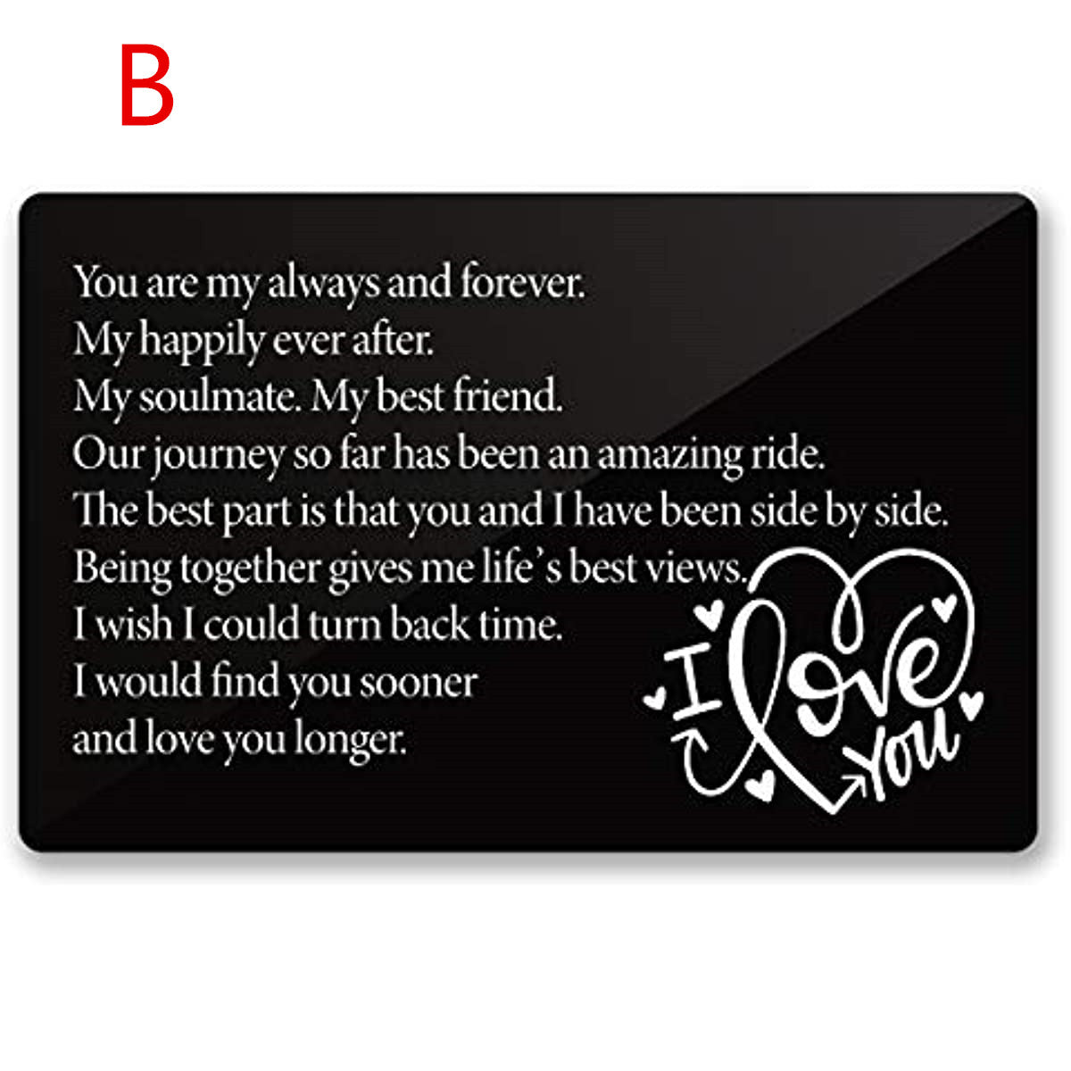 Engraved Wallet Card Inserts for Boyfriend Husband Him Bride Groom Wife