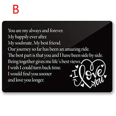 Engraved Wallet Card Inserts for Boyfriend Husband Him Bride Groom Wife