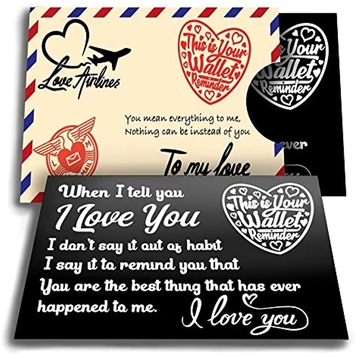 Engraved Wallet Card Inserts for Boyfriend Husband Him Bride Groom Wife