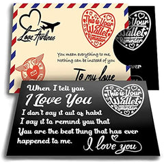 Engraved Wallet Card Inserts for Boyfriend Husband Him Bride Groom Wife
