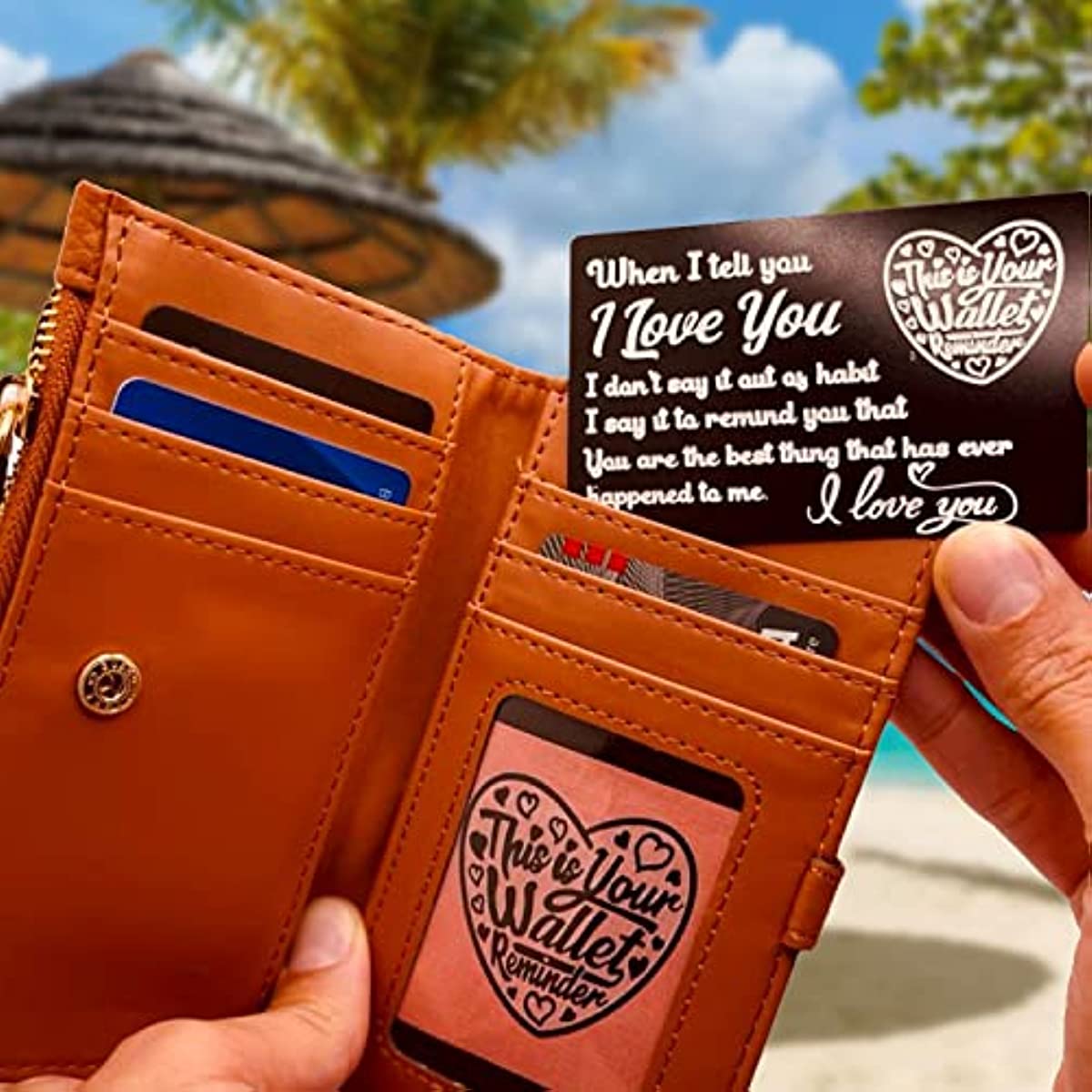 Engraved Wallet Card Inserts for Boyfriend Husband Him Bride Groom Wife