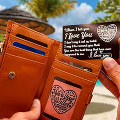 Engraved Wallet Card Inserts for Boyfriend Husband Him Bride Groom Wife