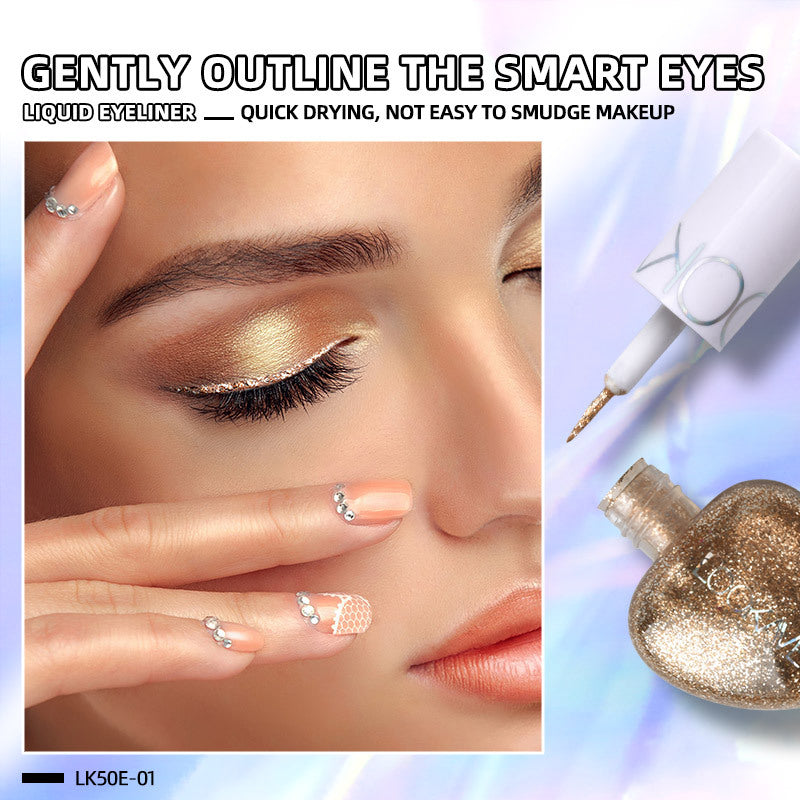 Waterproof Shimmer Liquid Eyeliner Pen with Heart Shaped Brush