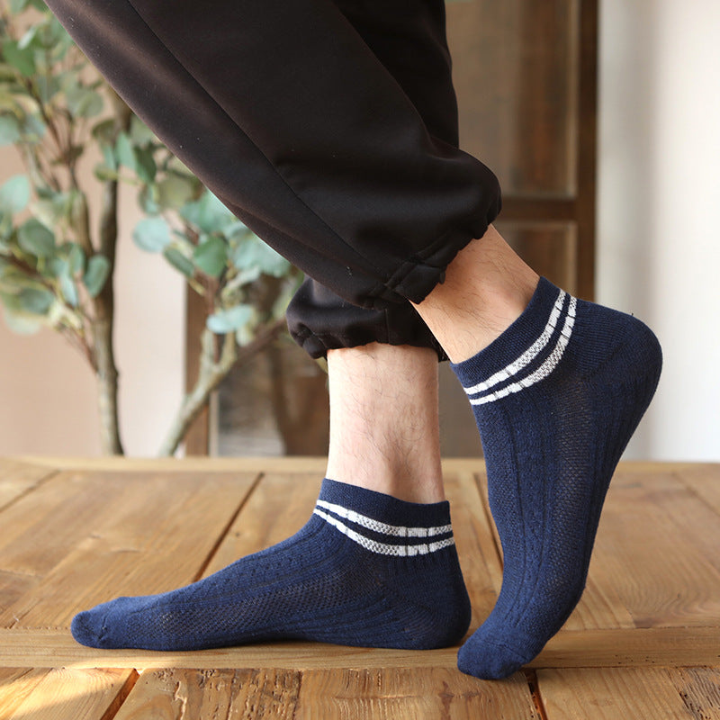 Men's Striped Ankle Socks Low Cut Comfortable