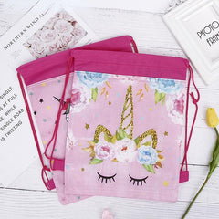 Unicorn Pattern Drawstrings Backpack for Kids