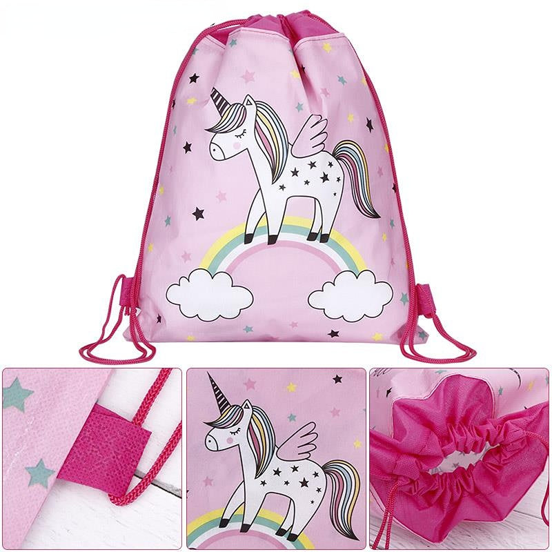 Unicorn Pattern Drawstrings Backpack for Kids