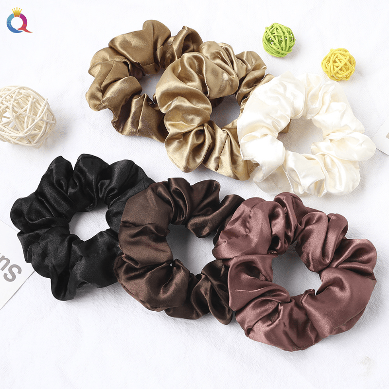 Large Satin Scrunchies Solid Hair Rope Hair Tie Hair Ring