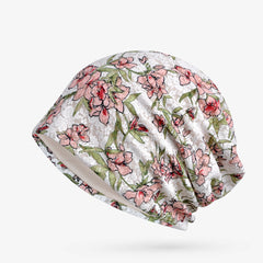 Floral Print Lace Beanie Lightweight Slouchy Chemo Hat