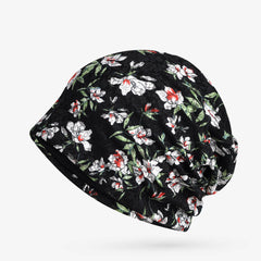 Floral Print Lace Beanie Lightweight Slouchy Chemo Hat
