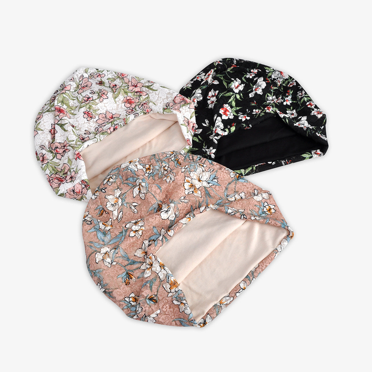 Floral Print Lace Beanie Lightweight Slouchy Chemo Hat