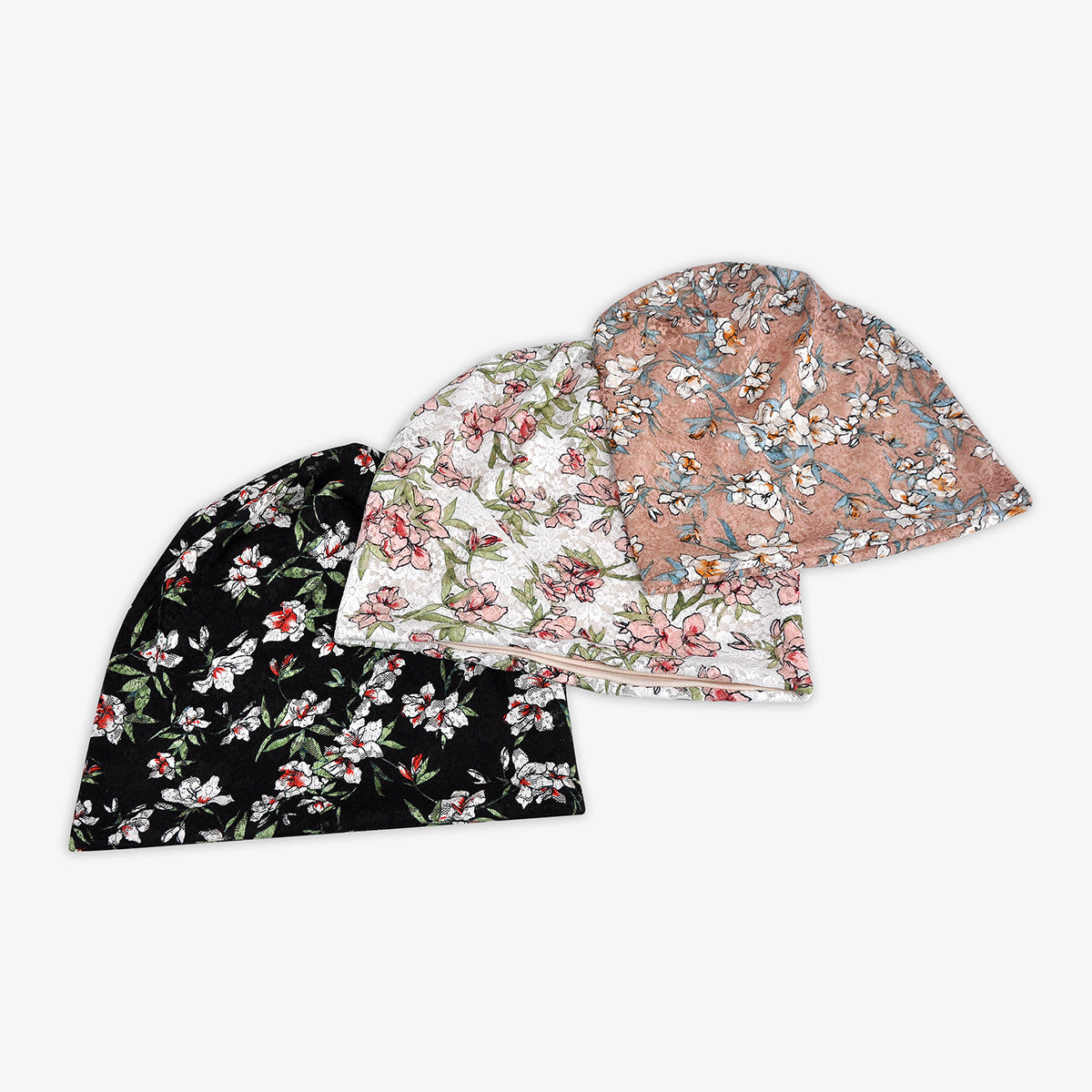 Floral Print Lace Beanie Lightweight Slouchy Chemo Hat