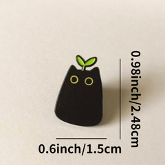 Aluminum Grass on Cat's Head Enamel Pin