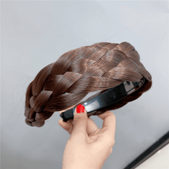 Braided Headband Princess Wig Dark Brown