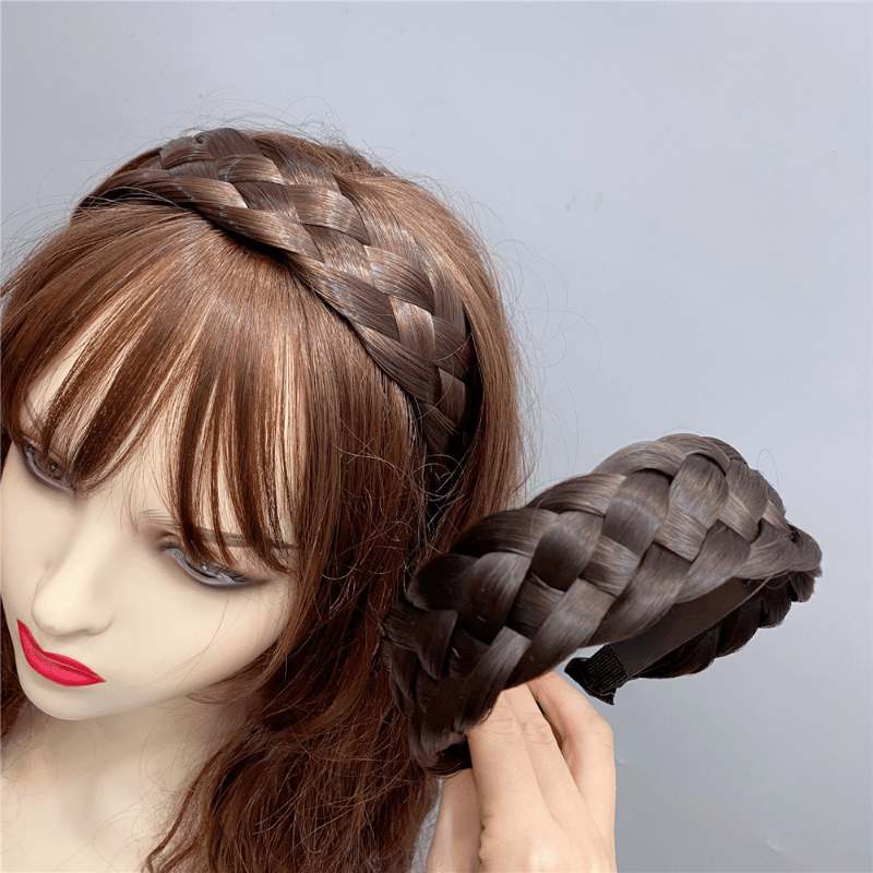 Braided Headband Princess Wig Dark Brown