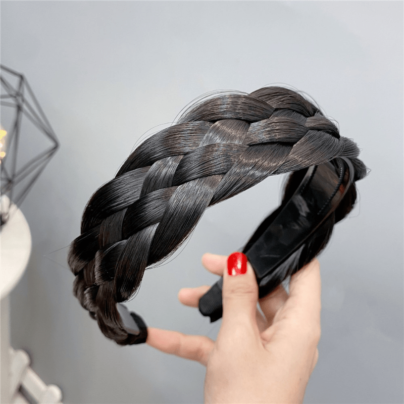 Braided Headband Princess Wig Dark Brown