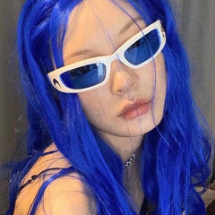 Y2K Wrap Around Sunglasses Cyberpunk Crescent Moon Outdoor Shades UV400