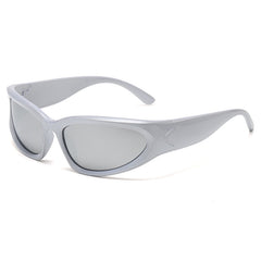 Y2K Wrap Around Sunglasses Cyberpunk Party Glasses Mirror Lens UV400