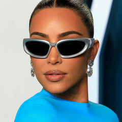 Y2K Wrap Around Sunglasses Cyberpunk Party Glasses Mirror Lens UV400