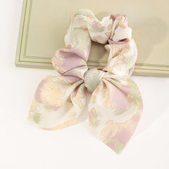 1 Pc Colorful Style Scarf Scrunchies Hair Tie Hair Rope Bow Decor Headdress