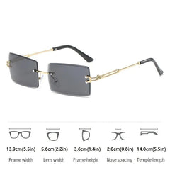 Vintage Rimless Gradient Sunglasses UV400