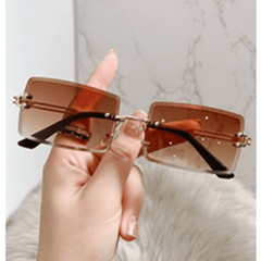 Vintage Rimless Gradient Sunglasses UV400