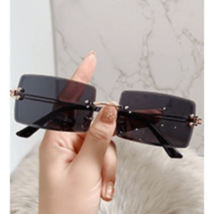 Vintage Rimless Gradient Sunglasses UV400