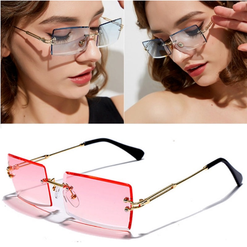 Vintage Rimless Gradient Sunglasses UV400