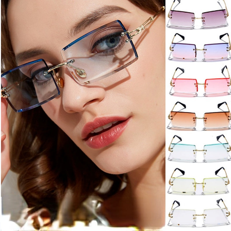Vintage Rimless Gradient Sunglasses UV400
