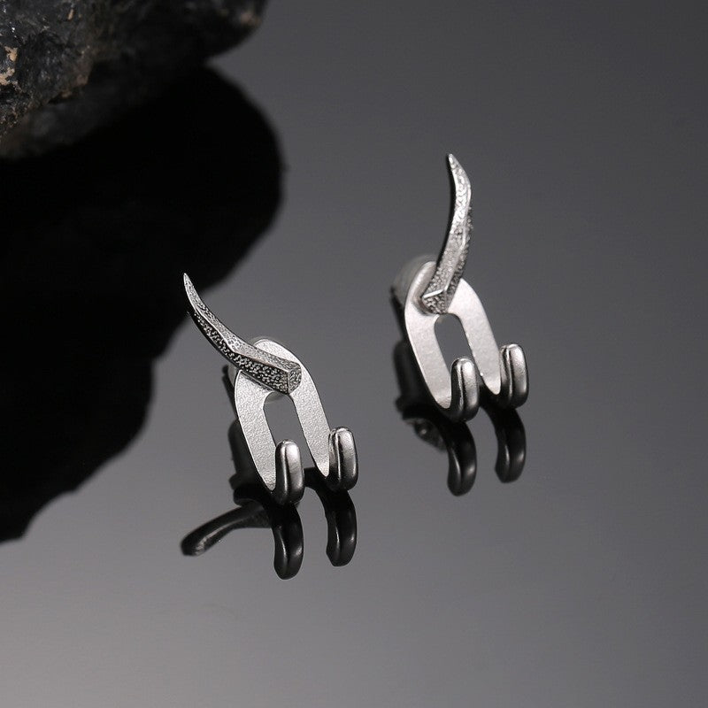 Men's Removable Hip Hop Crescent Earring