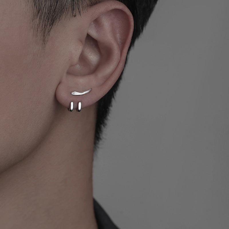 Men's Removable Hip Hop Crescent Earring