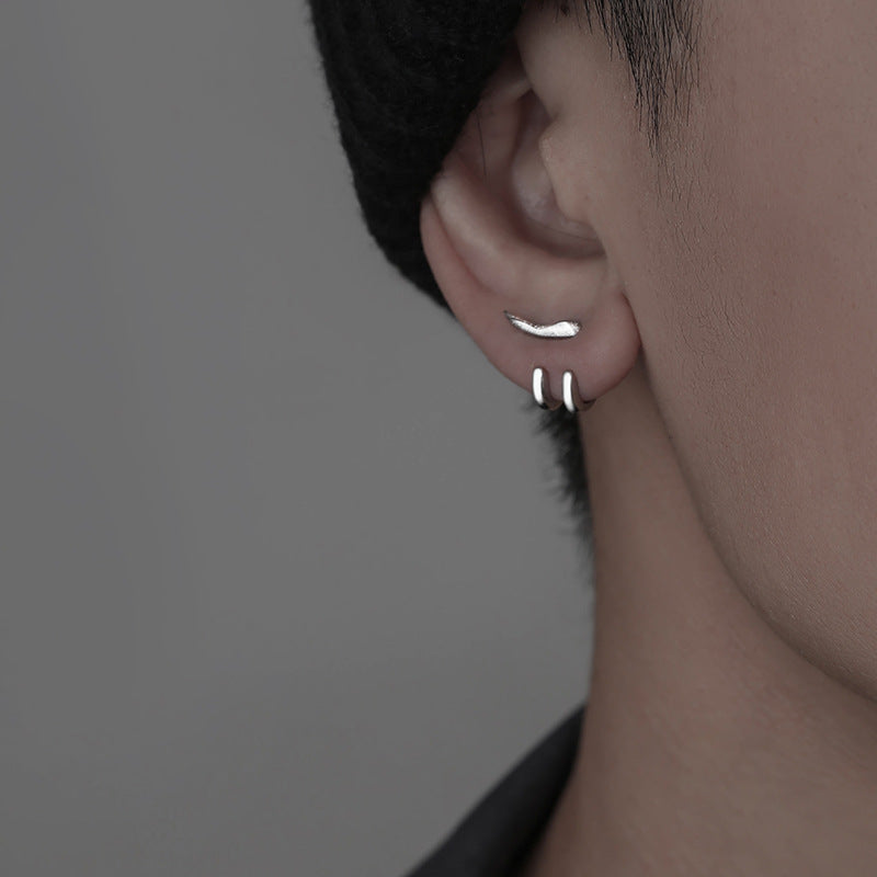 Men's Removable Hip Hop Crescent Earring