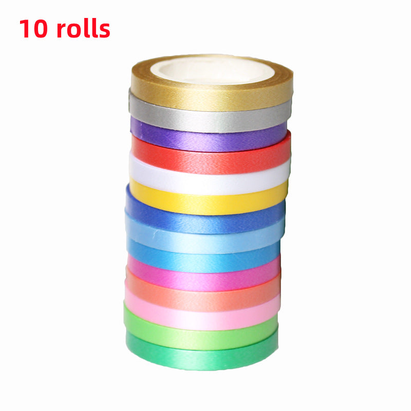 10 Rolls Plain Ribbon Balloon 48cm x 3 Wedding DIY Decoration Cable Tie
