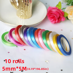 10 Rolls Plain Ribbon Balloon 48cm x 3 Wedding DIY Decoration Cable Tie