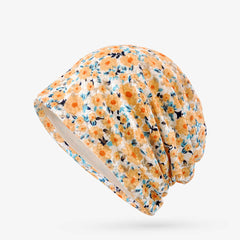 Lace Flower Print Beanie Lightweight Skull Cap For Women Men