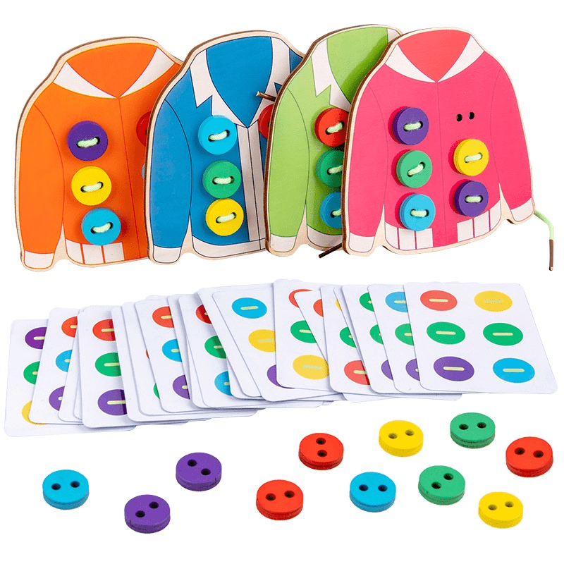 DIY Threading Button Game for Kids