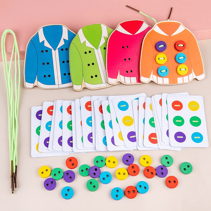 DIY Threading Button Game for Kids
